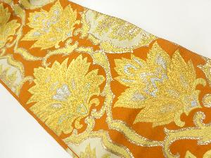 アンティーク　草花模様織出し袋帯（材料）